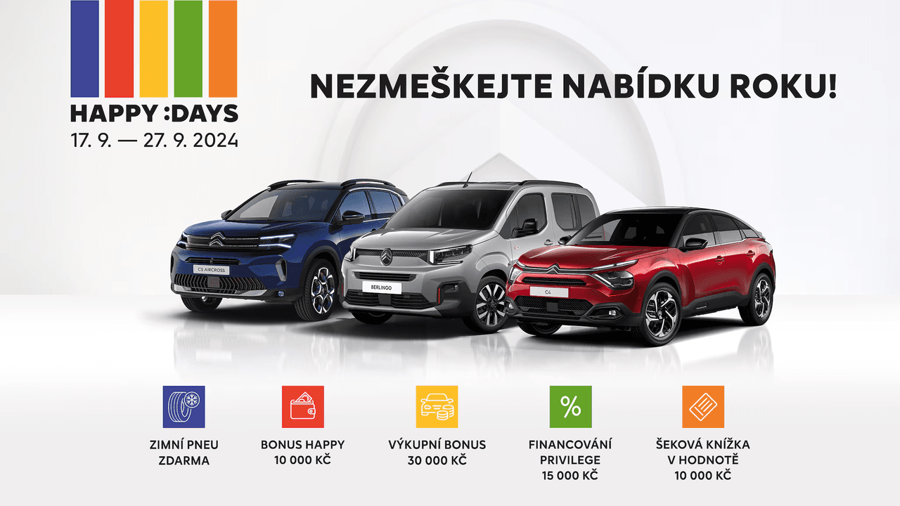 Citroën Happy Days ve dnech 17. – 27.9.2024